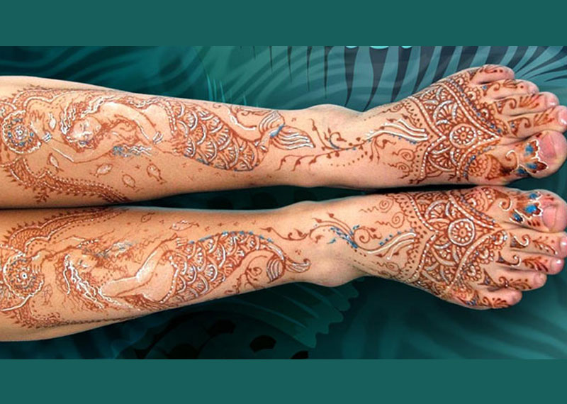 artistic mermaid Mehndi design