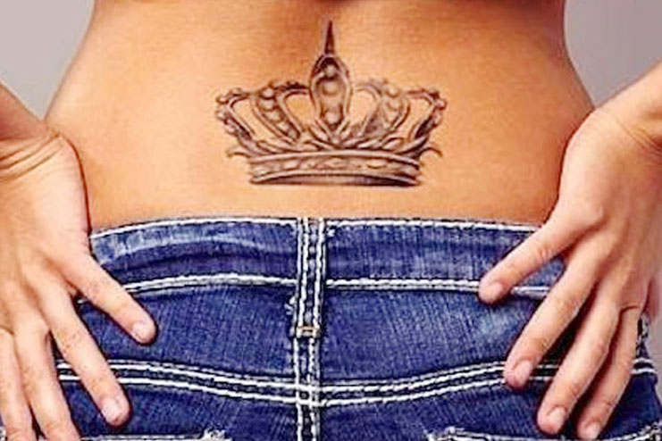 Crown Low Back Tattoo