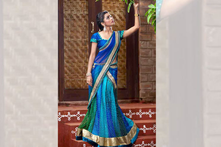 Blue Half Saree For Women