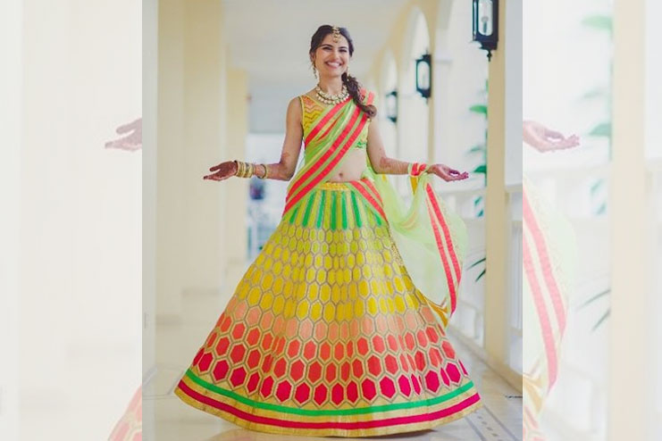 Ombre Neon Bridal Lehengas