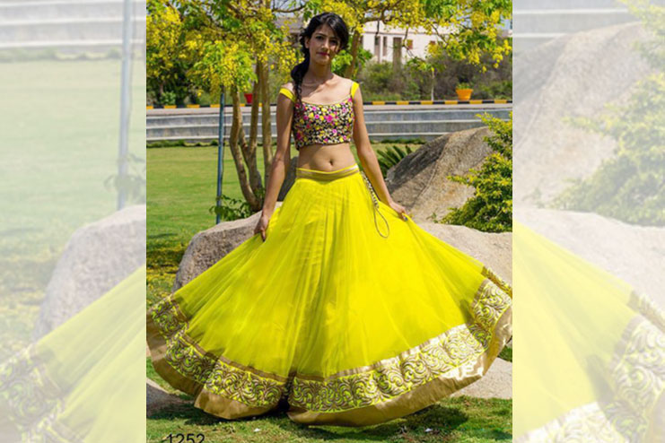 Lemon Yellow Neon Bridal Lehenga