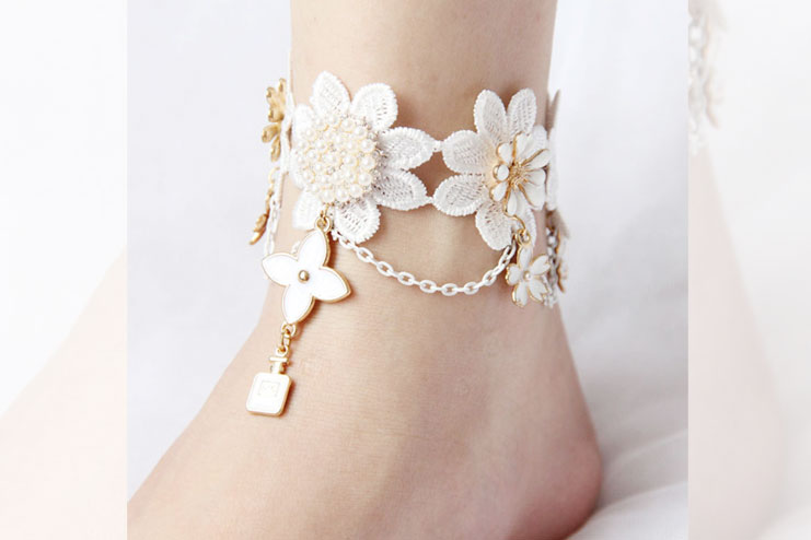 Dance Lace Flower Ankle Bracelet