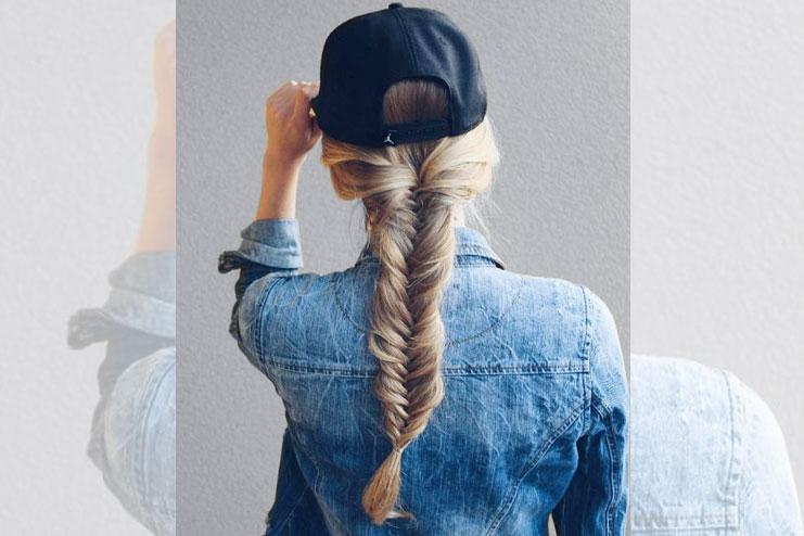 Fish-Tail Braids Hairstyle On Jeans