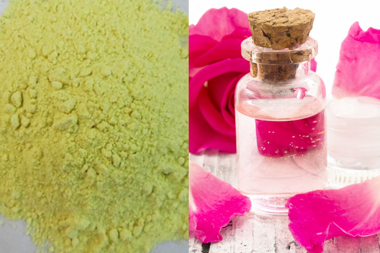 Green Gram Flour and Rose Water