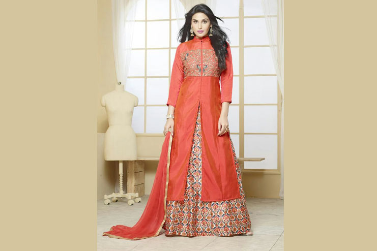 Designer Kameez With Lehenga