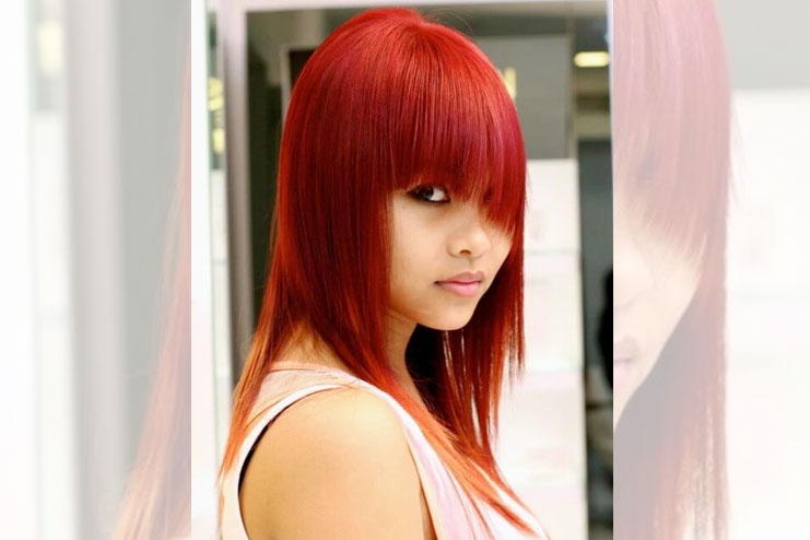 Red feather cut