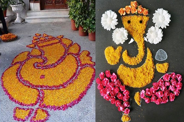 Floral rangoli designs