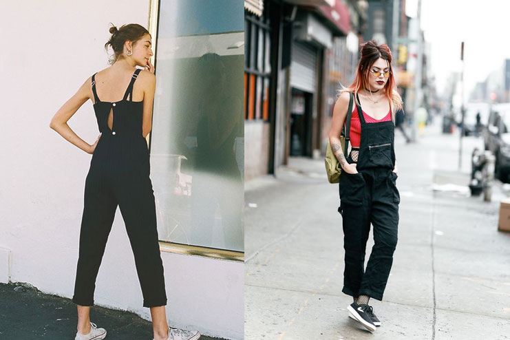 Noodle strap and Black Overalls