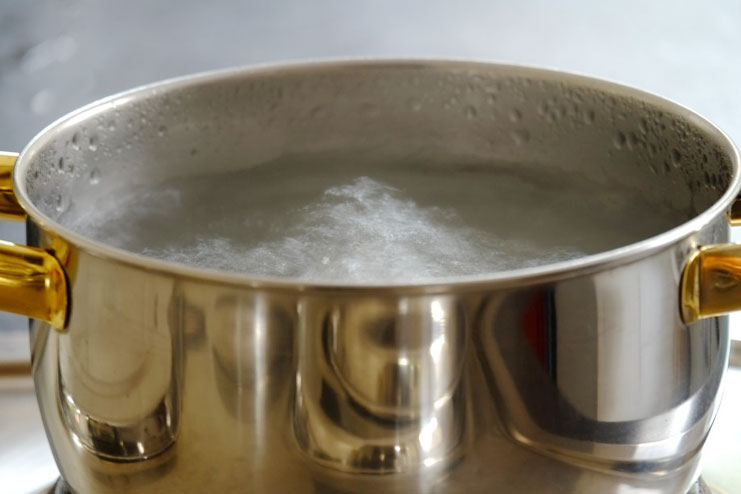 Using hot water