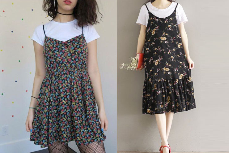 floral dresses with shirt underneath