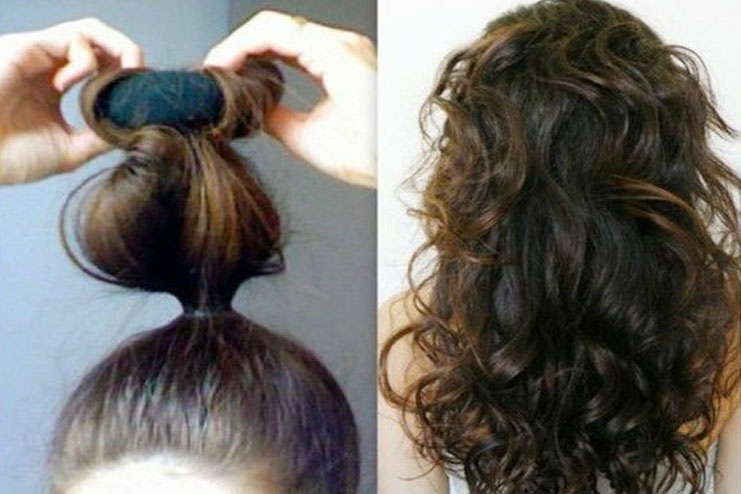 Sock Bun Wavy Curls