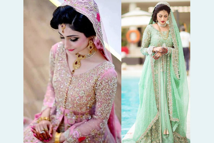 A pastel Bridal Wonder-Muslim wedding Dress Ideas