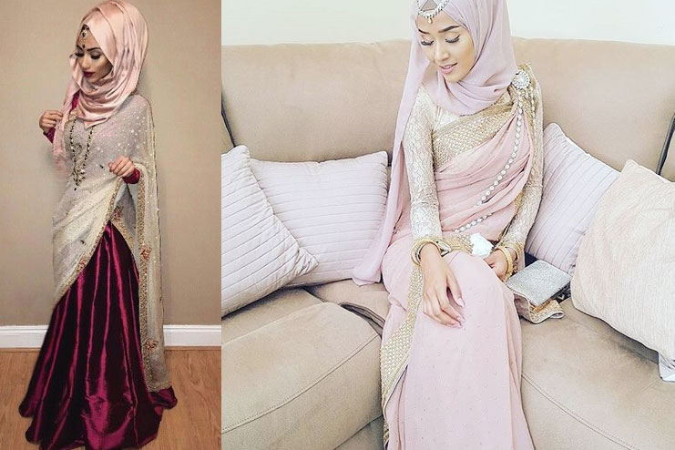A Pretty Bridal saree-Muslim wedding Dress Ideas