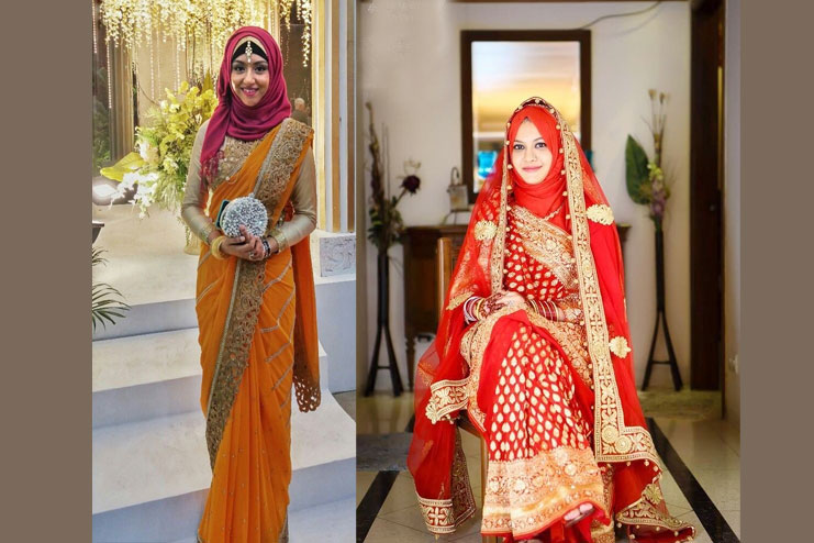 A Pretty Bridal saree-Muslim wedding Dress Ideas