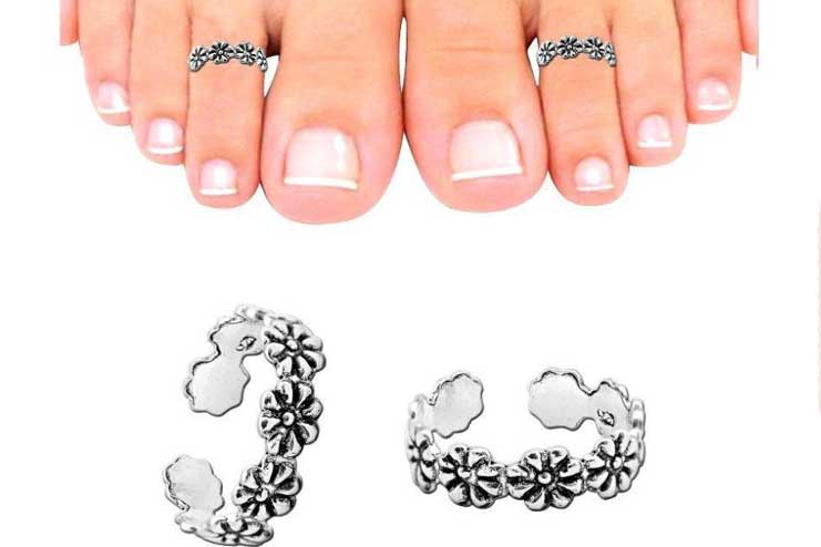 Floral-toe-rings