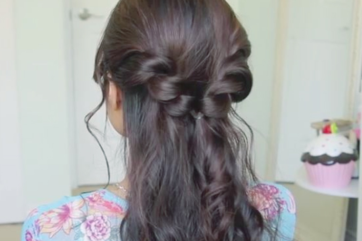 Twisted Braid Half Updo