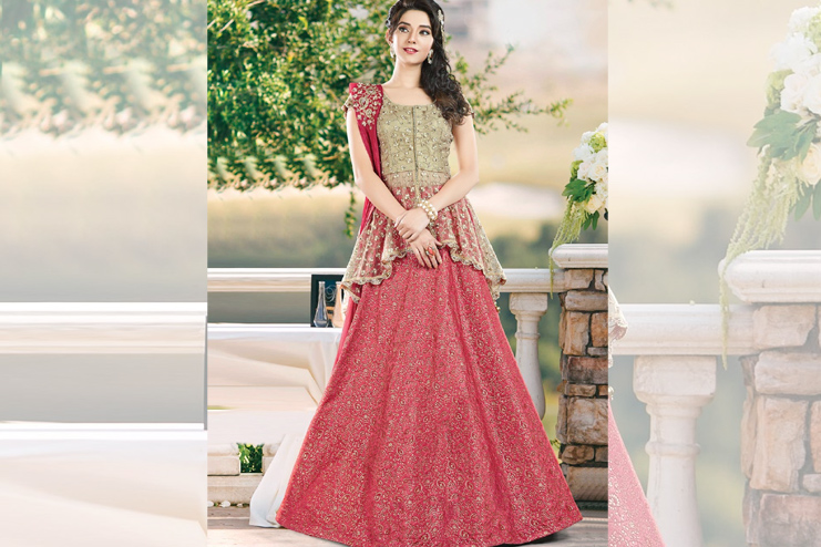 Bridal lehenga with peplum top