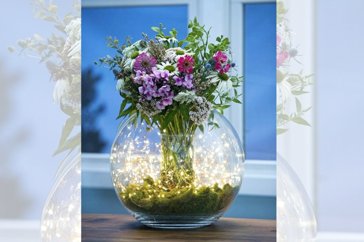 Classy vases with fairy lights