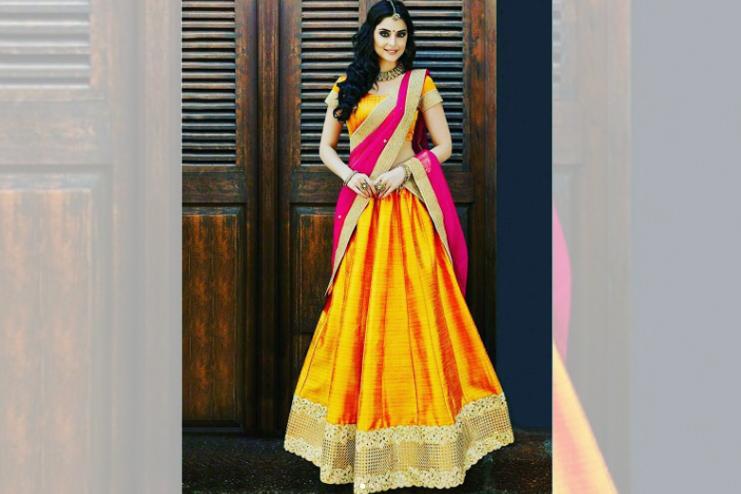 Half saree with lehenga