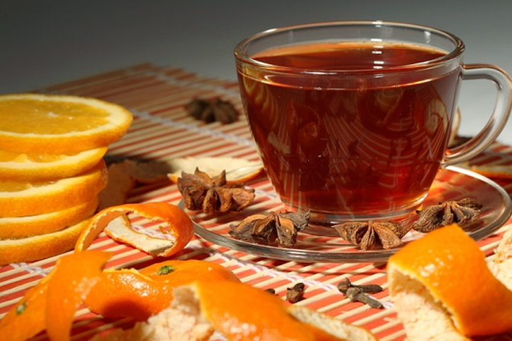 Orange peel detox tea