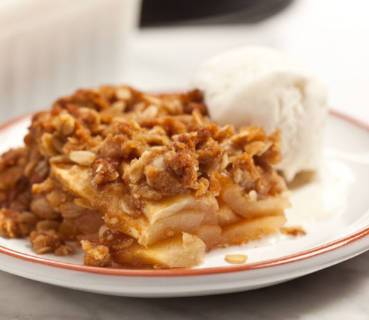 A warm apple pudding
