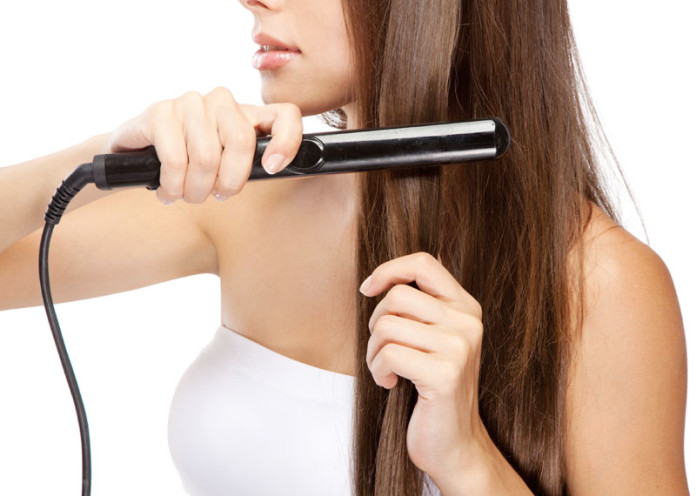 Flat iron your hair