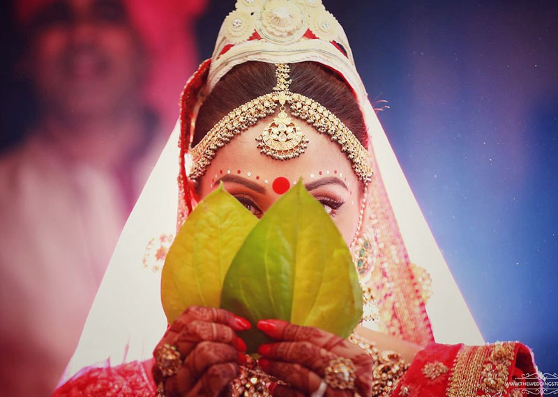 Image result for bengali bride with leaf