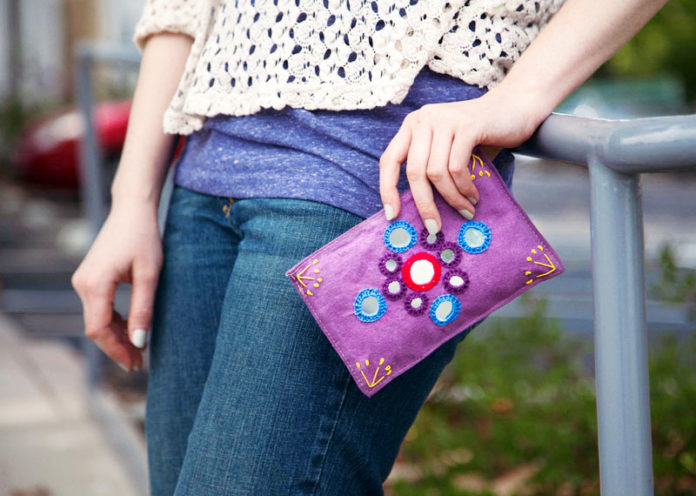 Embroidered clutches