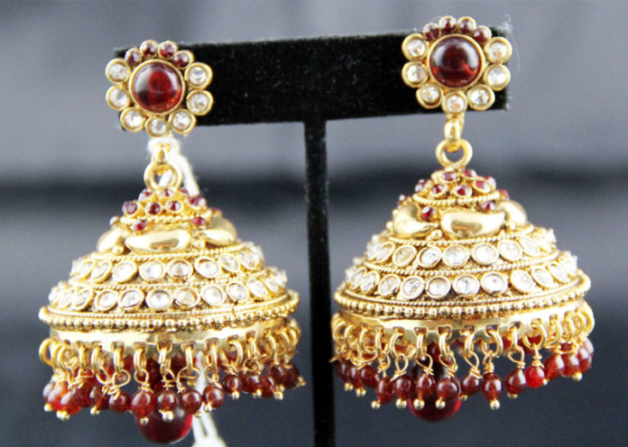 Gemstone jhumka