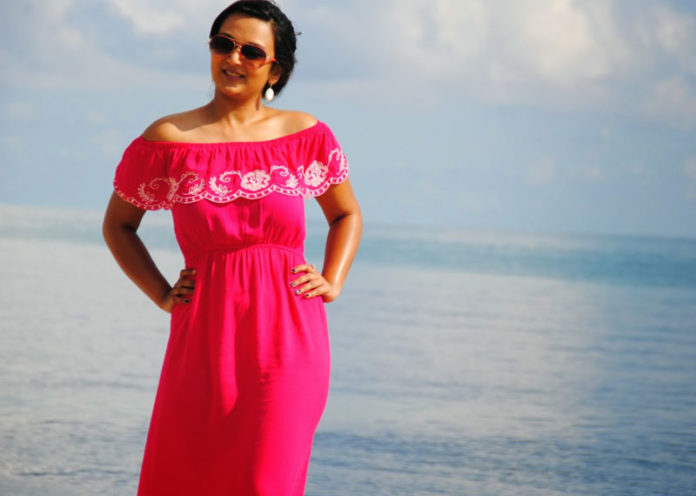 Pink Off-Shoulder Maxi Dress