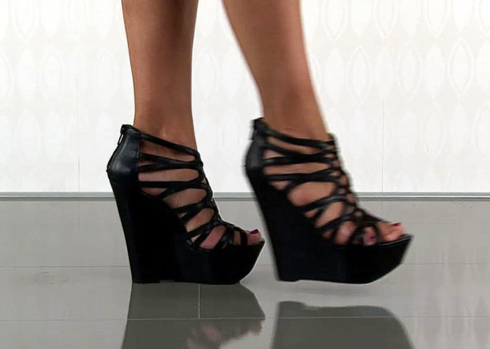 Strappy leather wedges