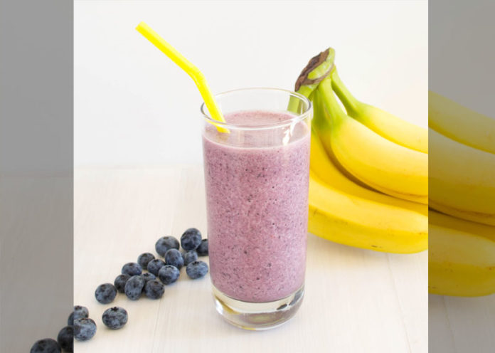 Blueberry, Banana, and Peanut Butter Smoothie