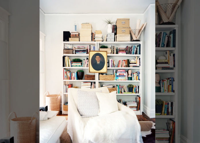 Float Art On A Bookshelf