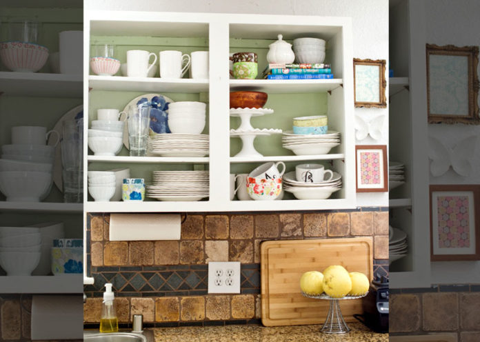 Add Pops Of Color In Open Shelves