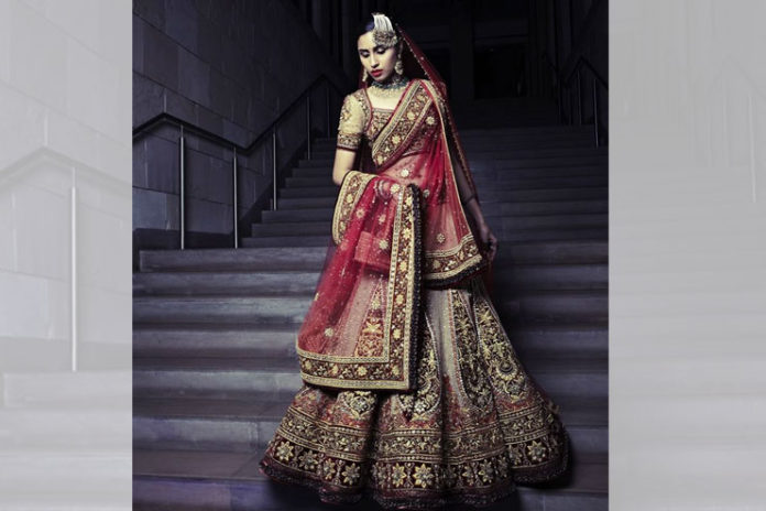 Coral Bridal Lehenga