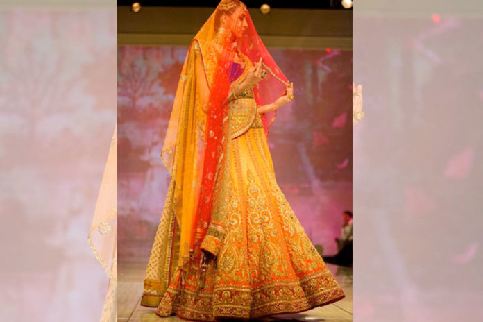 Yellow-Orange Bridal Lehenga