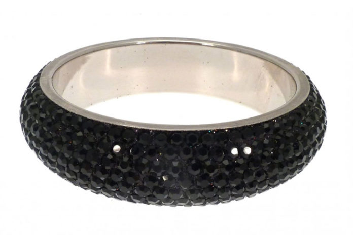 Black crystal embellished bangle