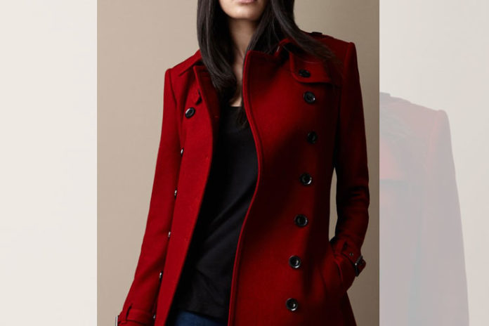 Stylish red trench coat