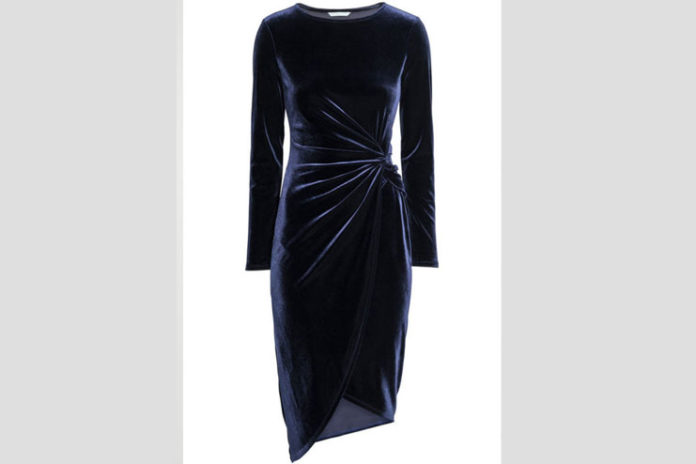 H&M Draped Velvet Dress