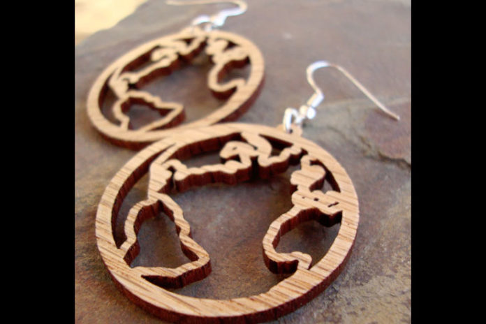 World design earrings