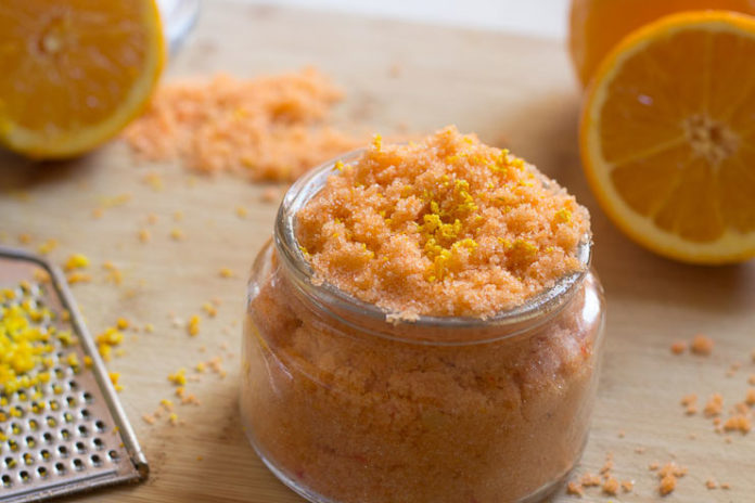 Orange and sugar scrub