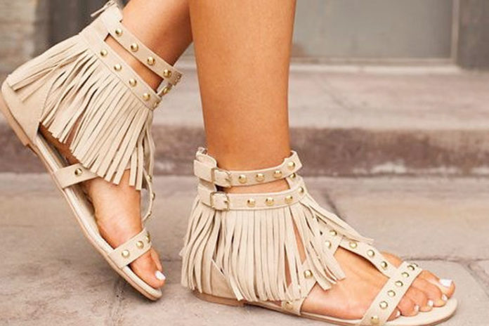 Stud Fringe Sandals