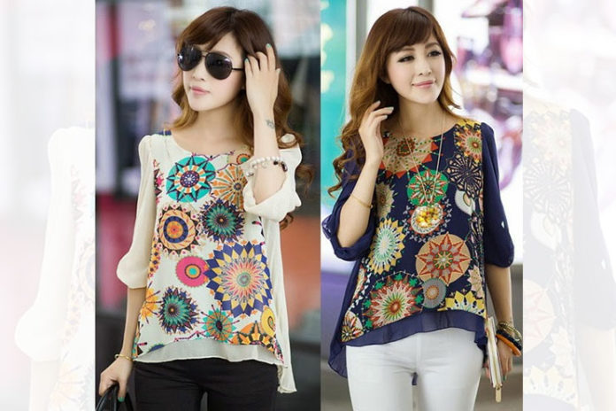 Trendy printed fashion top