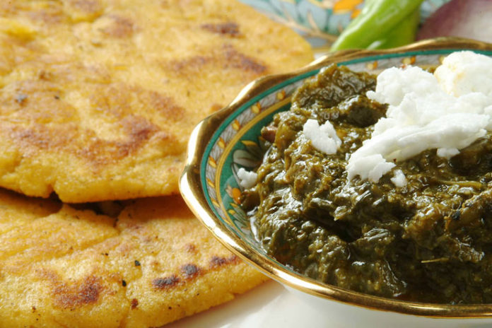 Makki ki Roti, and Sarson ka Saag from Punjab