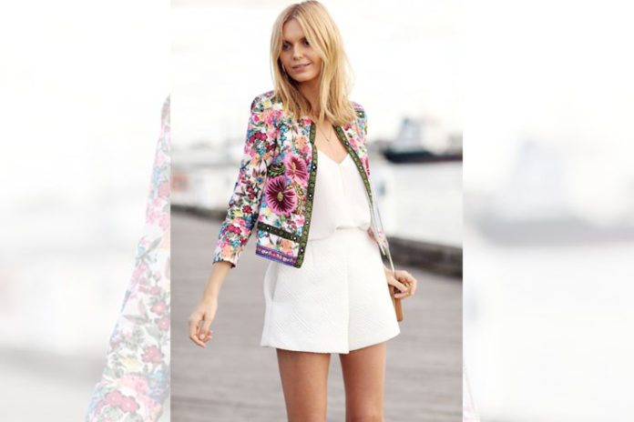 Floral embroidered jacket