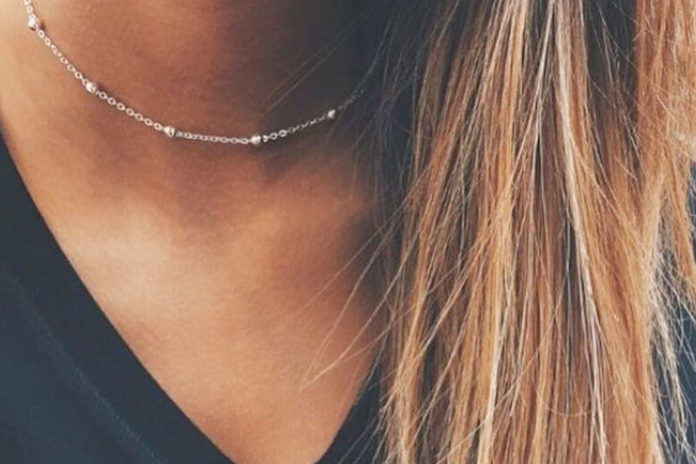 Silver ball chain choker