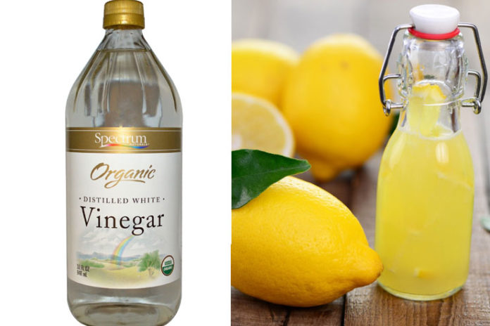 Vinegar and Lemon Juice