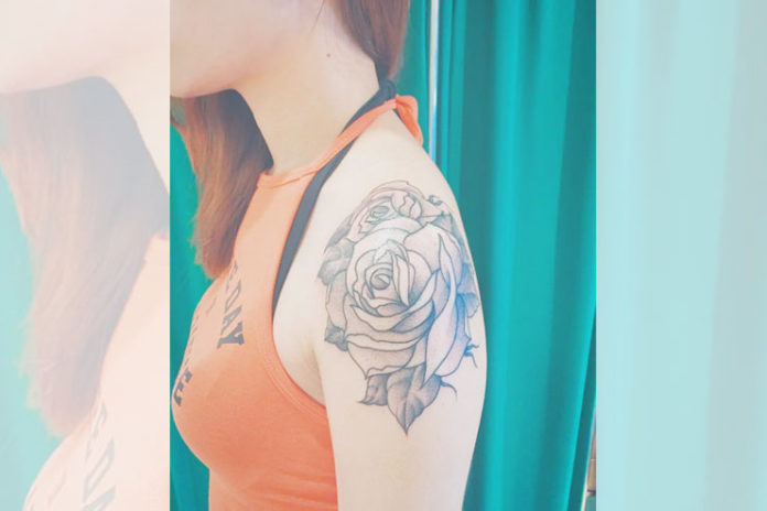 Side shoulder tattoo