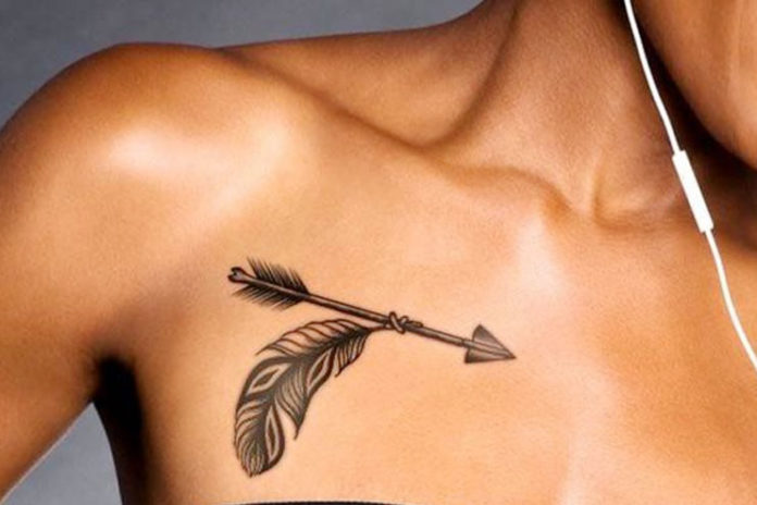 Arrow feather tattoo