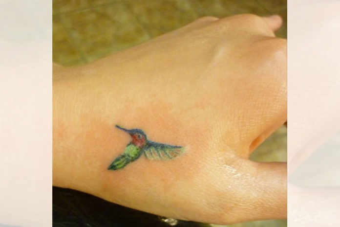 Tiny hummingbird tattoo